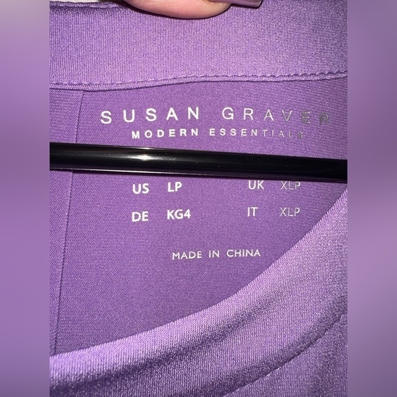 Susan Graver women’s lilac purple pastel blouse sz LP 3/4 sleeve - Picture 2 of 6